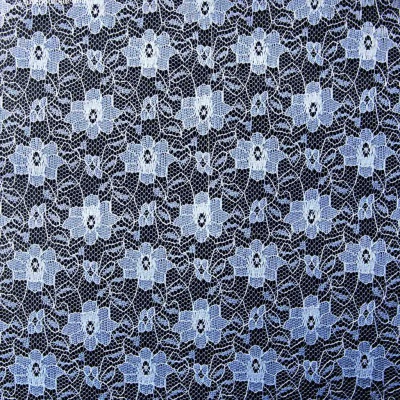 Кружевное полотно гипюр 10102, шир.150см, цвет голубой/blue - купить в Новочеркасске. Цена 186.20 руб.