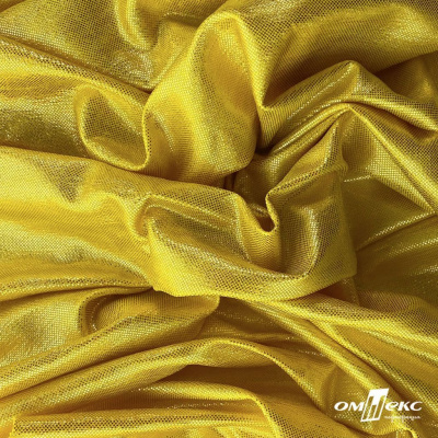 Трикотажное полотно голограмма, шир.140 см, #602 -жёлтый/жёлтый - купить в Новочеркасске. Цена 385.88 руб.