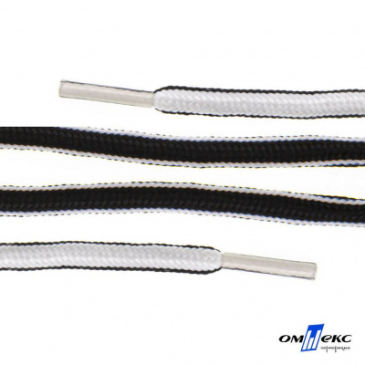 Шнурки #4-27, круглые 130 см, двухцветные (черно/белый) - купить в Новочеркасске. Цена: 47.04 руб.