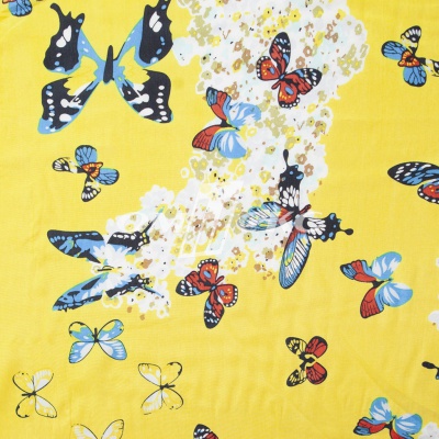 Плательная ткань "Софи" 7.2, 75 гр/м2, шир.150 см, принт бабочки - купить в Новочеркасске. Цена 241.49 руб.