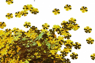 Пайетки "ОмТекс" россыпью,DOUBLE SIDED GOLD,цветок 14 мм/упак.50 гр, цв. 0460-золото - купить в Новочеркасске. Цена: 80.93 руб.