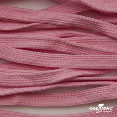 Шнур плетеный (плоский) d-12 мм, (уп.90+/-1м), 100% полиэстер, цв.256 - розовый - купить в Новочеркасске. Цена: 8.62 руб.