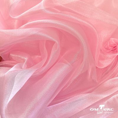 Ткань органза, 100% полиэстр, 28г/м2, шир. 150 см, цв. #47 розовая пудра - купить в Новочеркасске. Цена 86.24 руб.
