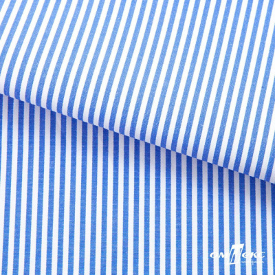 Ткань сорочечная Полоска Кенди, 115 г/м2, 58% пэ,42% хл, шир.150 см, цв.3-синий, (арт.110) - купить в Новочеркасске. Цена 306.69 руб.