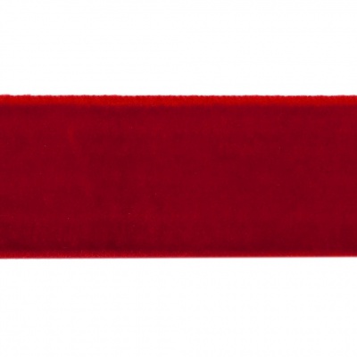 Лента бархатная нейлон, шир.25 мм, (упак. 45,7м), цв.45-красный - купить в Новочеркасске. Цена: 981.09 руб.