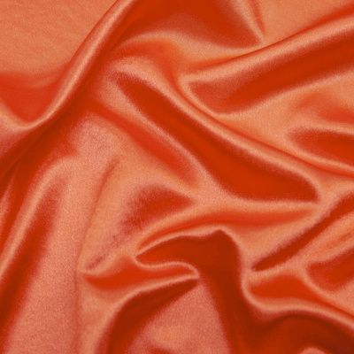 Поли креп-сатин 18-1445, 120 гр/м2, шир.150см, цвет оранжевый - купить в Новочеркасске. Цена 157.15 руб.