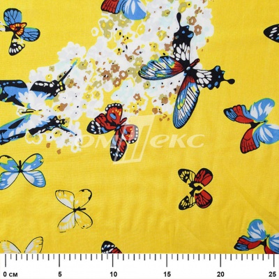 Плательная ткань "Софи" 7.2, 75 гр/м2, шир.150 см, принт бабочки - купить в Новочеркасске. Цена 241.49 руб.