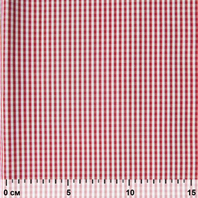 Ткань сорочечная Клетка Виши, 115 г/м2, 58% пэ,42% хл, шир.150 см, цв.5-красный, (арт.111) - купить в Новочеркасске. Цена 306.69 руб.