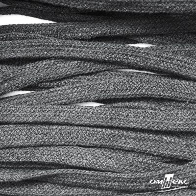 Шнур плетеный d-8 мм плоский, 70% хлопок 30% полиэстер, уп.85+/-1 м, цв.1027-серый - купить в Новочеркасске. Цена: 735 руб.