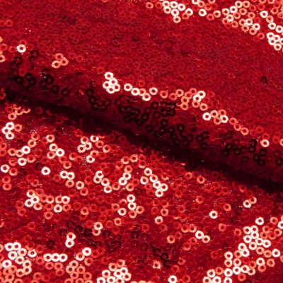 Сетка с пайетками №8, 188 гр/м2, шир.140см, цвет красный - купить в Новочеркасске. Цена 433.60 руб.