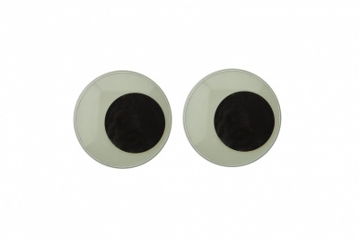 Глазки для игрушек, круглые, с бегающими зрачками, 24 мм/упак.50+/-2 шт, цв. -черно-белые - купить в Новочеркасске. Цена: 60.32 руб.