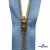 Молнии джинсовые металл т-5, 18 см латунь (YG), цв.-деним (231) - купить в Новочеркасске. Цена: 22.80 руб.