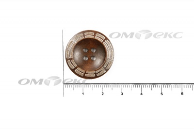 Пуговица деревянная круглая №53 (25мм) - купить в Новочеркасске. Цена: 3.68 руб.