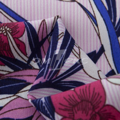 Плательная ткань "Фламенко" 18.1, 80 гр/м2, шир.150 см, принт растительный - купить в Новочеркасске. Цена 239.03 руб.