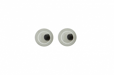 Глазки для игрушек, круглые, с бегающими зрачками, 6 мм/упак.100+/-5 шт, цв. -черно-белые - купить в Новочеркасске. Цена: 30.13 руб.