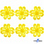 Кружево гипюр "Ромашка" 0575-1169, шир. 25 мм/уп.13,7 м, цвет 8208-жёлтый - купить в Новочеркасске. Цена: 289.76 руб.