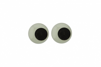 Глазки для игрушек, круглые, с бегающими зрачками, 8 мм/упак.50+/-2 шт, цв. -черно-белые - купить в Новочеркасске. Цена: 15.88 руб.