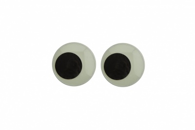 Глазки для игрушек, круглые, с бегающими зрачками, 12 мм/упак.50+/-2 шт, цв. -черно-белые - купить в Новочеркасске. Цена: 38.32 руб.