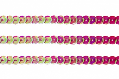 Пайетки "ОмТекс" на нитях, CREAM, 6 мм С / упак.73+/-1м, цв. 89 - розовый - купить в Новочеркасске. Цена: 468.37 руб.