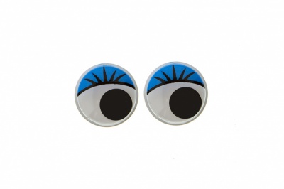 Глазки для игрушек, круглые, с бегающими зрачками, 8 мм/упак.50+/-2 шт, цв. -синий - купить в Новочеркасске. Цена: 59.05 руб.