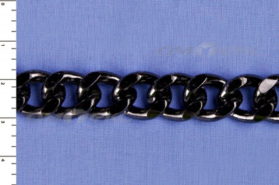 Цепь металл декоративная №9 (13,5*16,5) черная (10+/-1 м)  - купить в Новочеркасске. Цена: 808.92 руб.