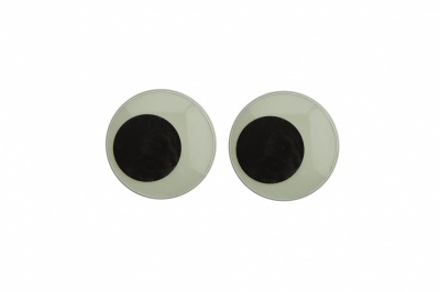 Глазки для игрушек, круглые, с бегающими зрачками, 18 мм/упак.50+/-2 шт, цв. -черно-белые - купить в Новочеркасске. Цена: 41.81 руб.