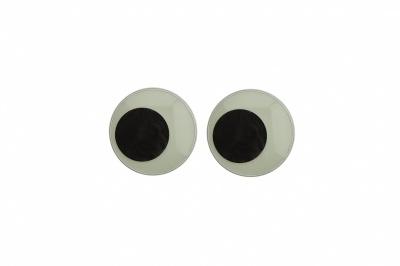 Глазки для игрушек, круглые, с ресничками, 10 мм/упак.50+/-2 шт, цв. -черно-белые - купить в Новочеркасске. Цена: 21.24 руб.