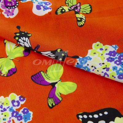 Плательная ткань "Софи" 7.1, 75 гр/м2, шир.150 см, принт бабочки - купить в Новочеркасске. Цена 241.49 руб.