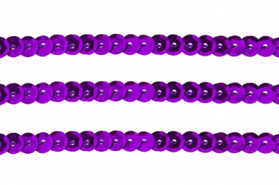 Пайетки "ОмТекс" на нитях, SILVER-BASE, 6 мм С / упак.73+/-1м, цв. 12 - фиолет - купить в Новочеркасске. Цена: 300.55 руб.